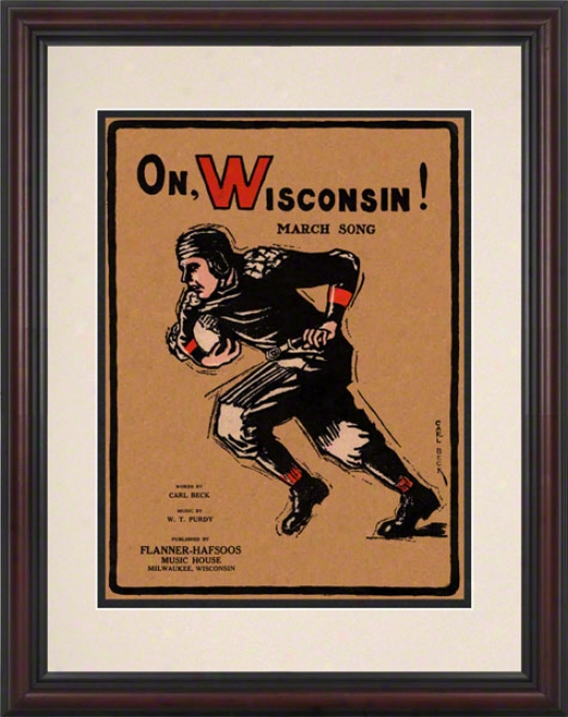 1925 On Wisconsin! 8.5 X 11 Framed Historic Football Newspaper