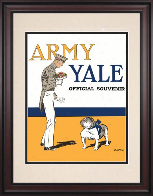 1925 Yale Bulldogs Vs. Army Black Knights 10.5x14 Framed Historic Football Print