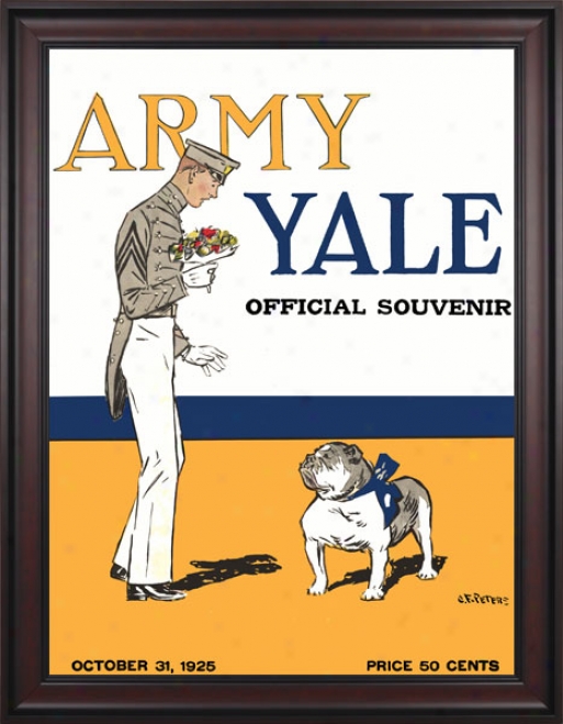 1925 Yale Bulldogs Vs. Army Black Knights 36 X 48 Framed Canvas Historic Football Print