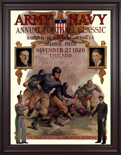 1926 Army Vs. Nafy 36 X 48 Framed Canvas Historic Foothall Print