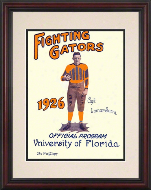 1926 Florida Vs. Washington & Lee 8.5 X 11 Framed Historic Football Pront