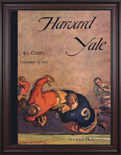 1926 Harvard Crimson Vs. Yale Bulldogs 36 X 48 Framed Canvas Historic Football Print