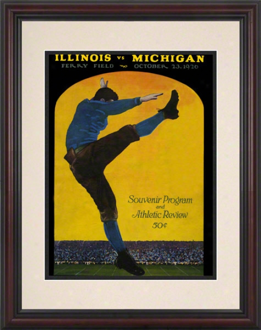 1926 Michigan Vs. Illinois 8.5 X 11 Framed Historic Football Print