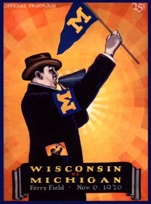 1926 Michigan Vs. Wisconsin 36 X 48 Canvas Historic Football Priint