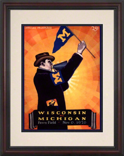 1926 Michigan Vs. Wisconsin 8.5 X 11 Framed Historic Football Print