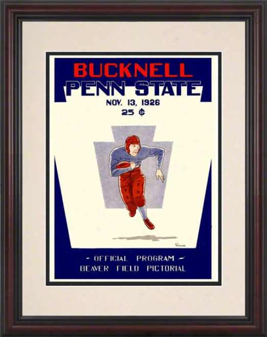 1926 Penn State Nittany Lions Vs Bucknell Bison 8.5 X 11 Framed Historic Football Poster