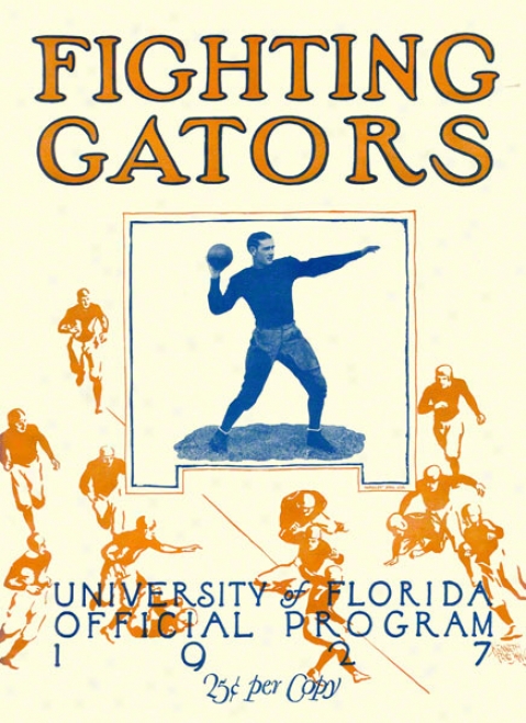 1927 Florida Teaj Cover 22 X 30 Canvas Historic Football Print