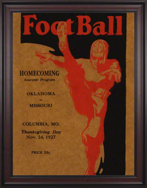 1927 Missouri Vs. Oklahoma 36 X 48 Framed Canvas Historic Football Print