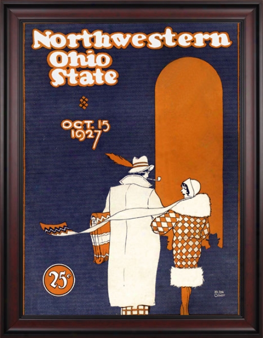 1927 Ohio State Buckeyes Vs. Northwestern Wildcats 36 X 48 Framed Canvas Hustoric Football Print