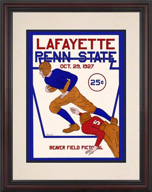 1927 Penn State Nittany Lions Vs Lafayette Leopards 8.5 X 11 Framed Historic Football Poster