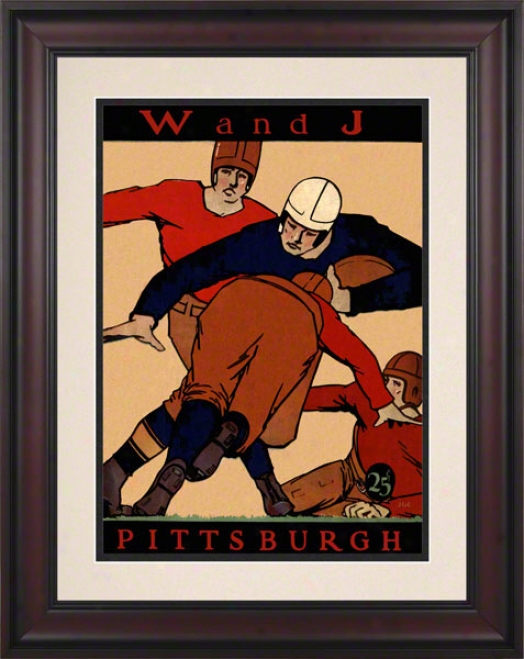 1927 Pitt Vs. Washington & Jefferson 10.5x14 Framed Historic Football Print