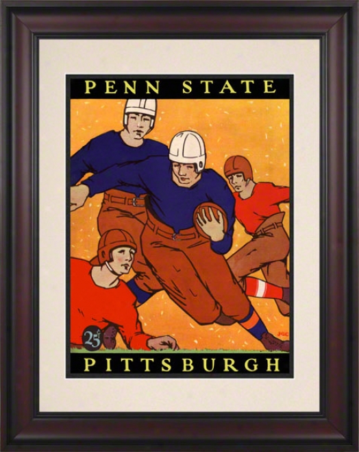 1927 Pittsburgh Panthers Vs Penn State Nittany Lions 10 1/2 X 14 Framed Historic Football Poster