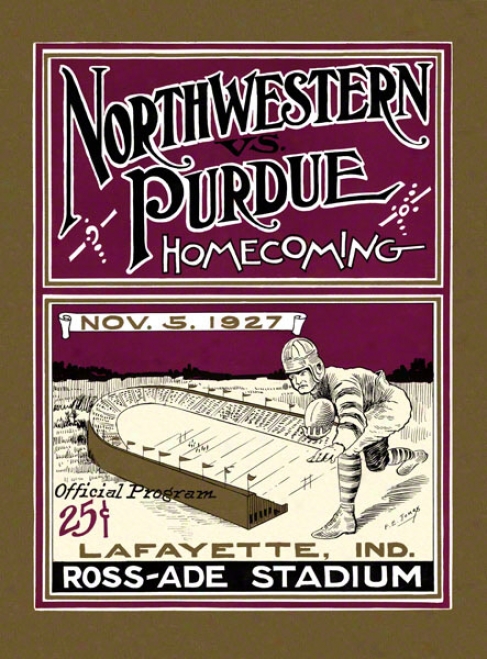 1927 Purdue Vs. Northwestern 22 X 30 Canvas Histofic Football Print