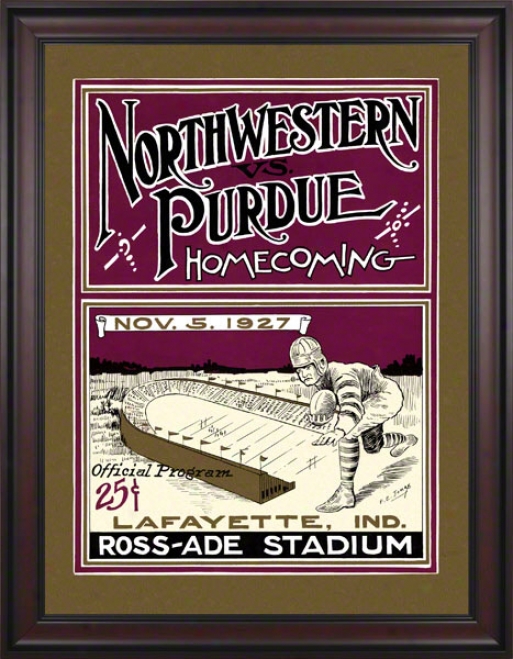 1927 Purdue Vs. Northwestern 36 X 48 Framed Canvas Historic Football Newspaper