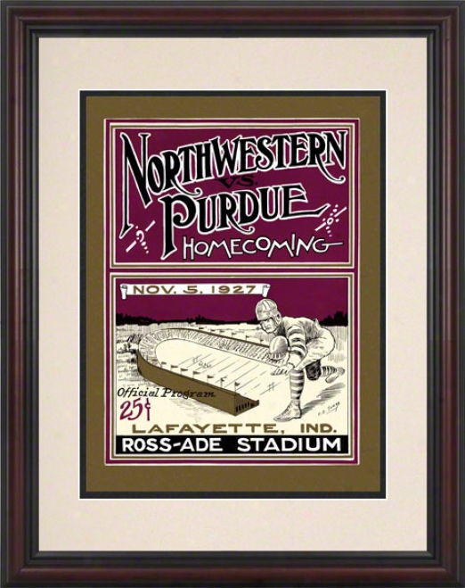 1927 Purdue Vs. Northwestern 8.5 X 11 Framed Historic Football Print