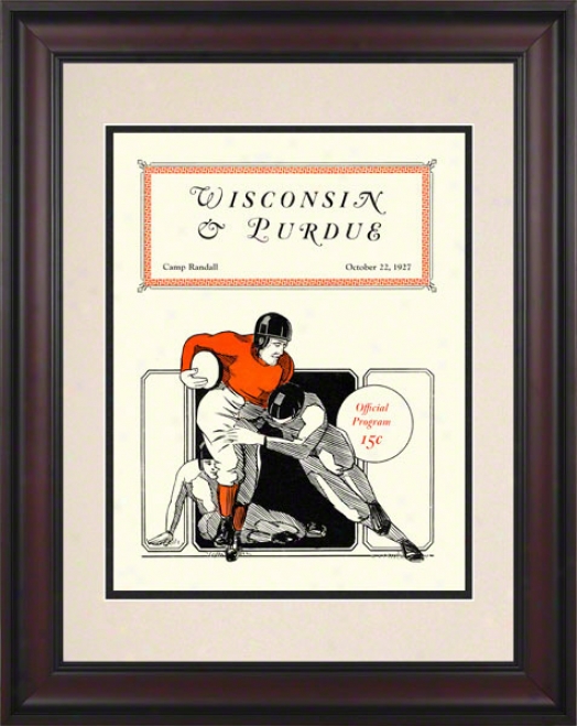 1927 Wisconsin Vs. Purdue 10.5x14 Framed Historic Football Print