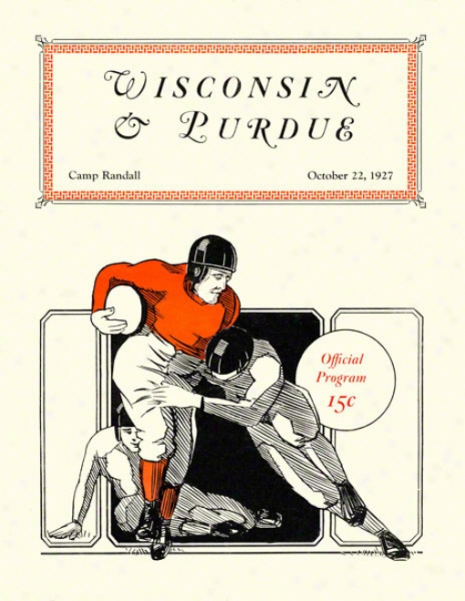 1927 Wisconsin Vs. Purdue 36 X 48 Canvas Historic Football Print