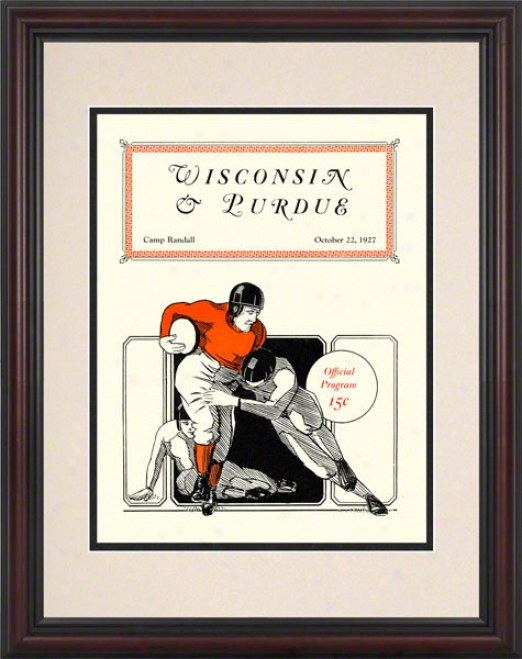 1927 Wisconsin Vs. Purdue 8.5 X 11 Framed Historic Football Print