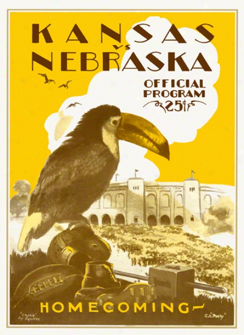 1928 Kansas Vs. Nebraska 22 X 30 Canvas Historic Football Print