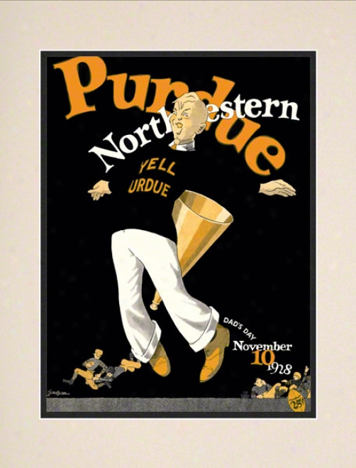 1928 Northwester Vs. Purdue 10.5x14 Matted Historic Football Print