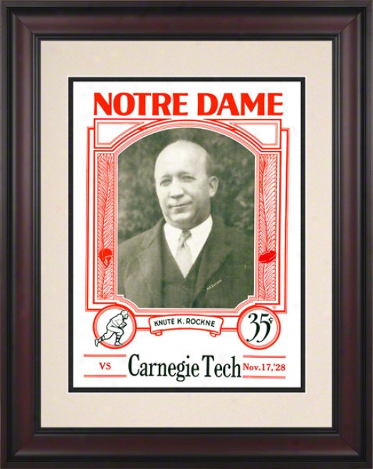 1928 Notre Dame Fighting Irish Vs Carnegie Tech 10 1/2 X 14 Framed Historic Football Poster