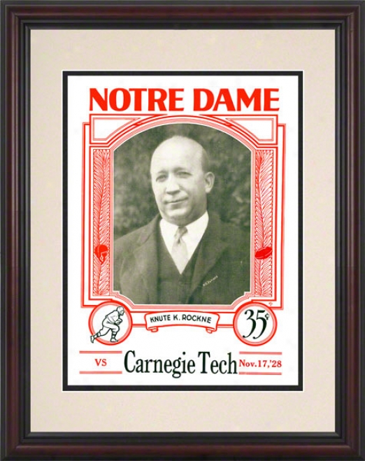 1928 Notre Dame Fightnig Irish Vs Carnegie Tech 8.5 X 11 Framed Hixtoric Football Poster