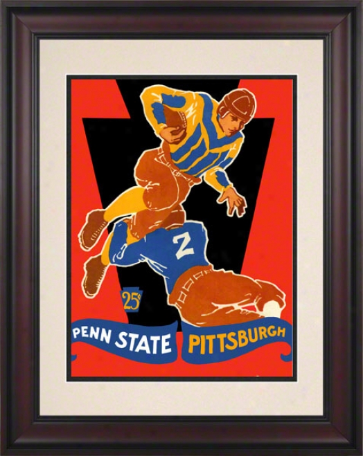 1928 Pittsburgh Panthers Vs Penn State Nittany Lions 10 1/2 X 14 Framed Historic Football Poster