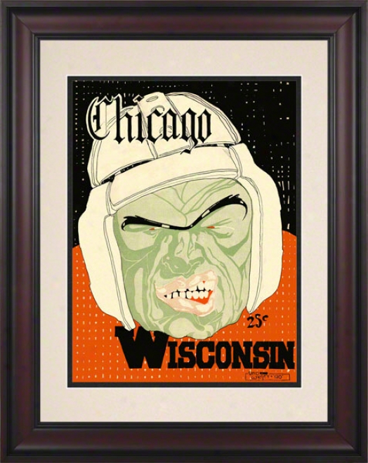 1928 Wisconsin Vs. Chicago 10.5x14 Framed Historic Football Print