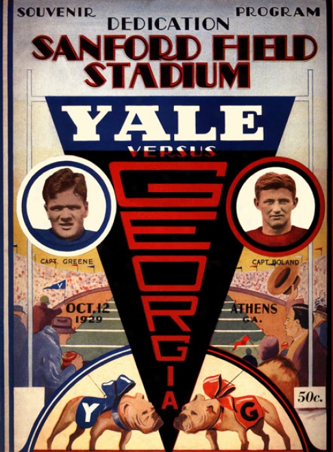 1929 Georgia Bulldogs Vs. Yale Bulldogs 22 X 30 Canvas Historic Football Print