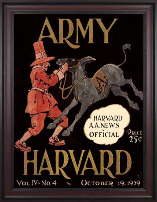 1929 Harvard Crimson Vs. Army Negro Knights 36 X 48 Framed Canbas Historic Fotball Print