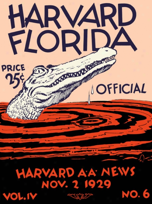 1929 Harvard Crimson Vs. Florida Gators 22 X 30 Canvas Historic Football Print