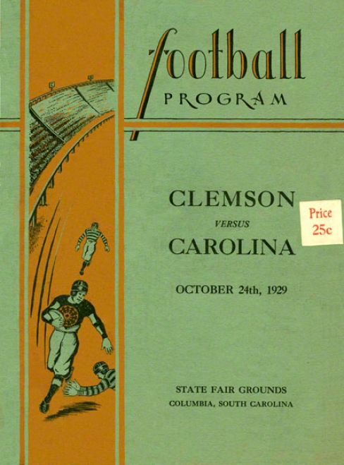 1929 South Carolina Vs. Clemson 22 X 30 Canvas Historic Football Print