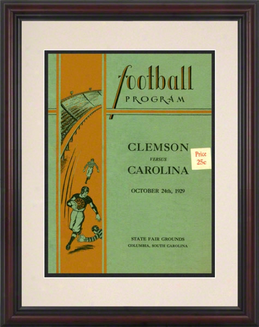 1929 South Carolina Vs. Clemson 8.5 X 11 Framed Historic Football Print