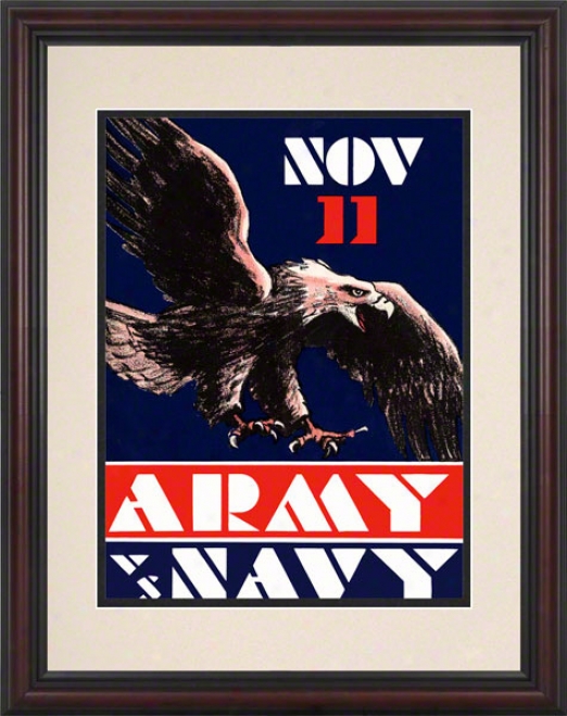 1930 Army Vs. Navy 8.5 X 11 Framed Historic Football Calico