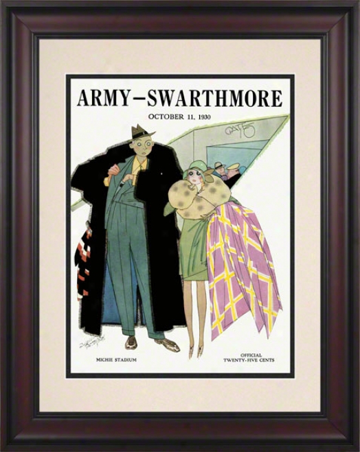 1930 Army Vs. Swarthmore 10.5x14 Framed Historic Football Print