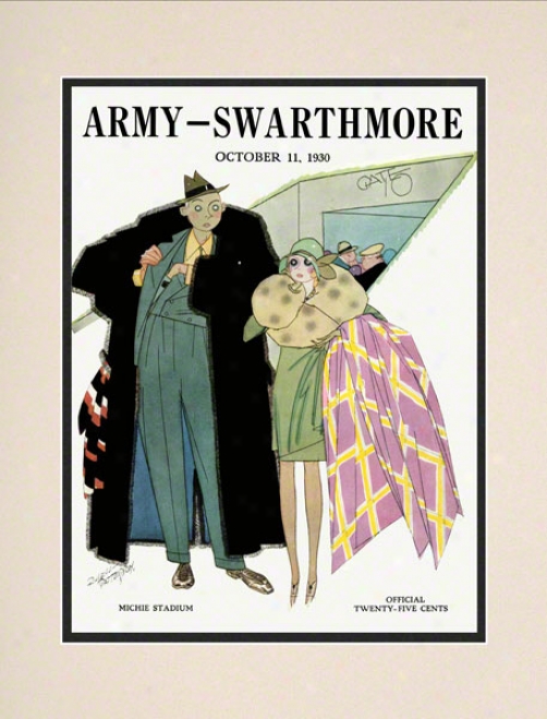 1930 Army Vs. Swarthmore 10.5x14 Matted Historic Football Print