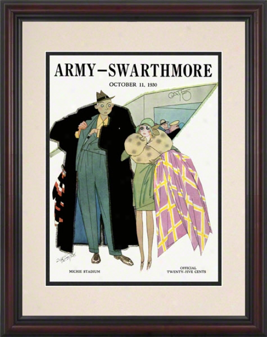 1930 Army Vs. Swarthmore 8.5 X 11 Framed Historic Football Print