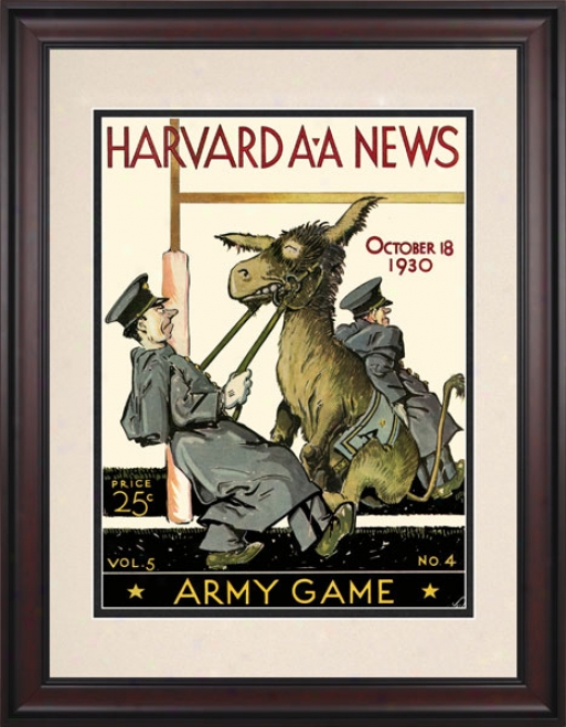 1930 Harvard Crimson Vs. Army Black Knights 10.5x14 Framed Historic Football Print