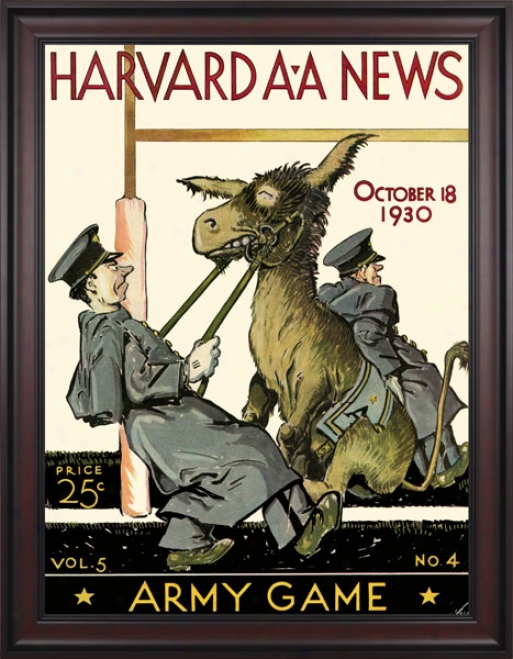 1930 Harvard Crimson Vs. Army Black Knights 36 X 48 Framed Canvas Historic Football Calico