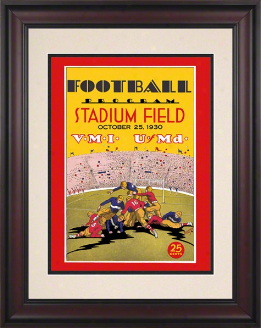 1930 Maryland Vs. Vmi 10.5x14 Framed Historic Football Print