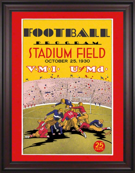 1930 Maryland Vs. Vmi 36 X 48 Frame dCanvas Historic Football Print