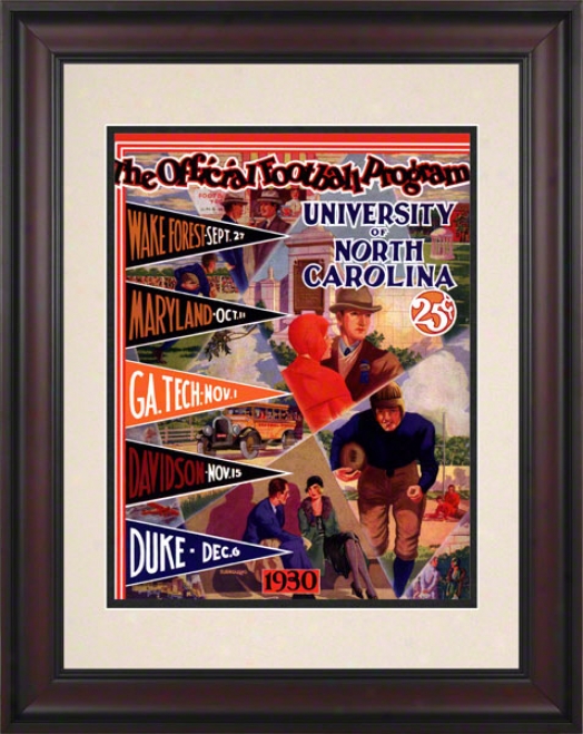 1930 North Carolina Season Schedule 10.5x14 Framed Historic Football Print