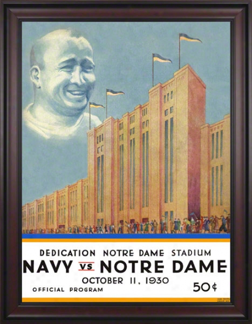 1930 Notre Dame Fighting Irish Vs Navy Midshipmen 36 X 48 Framer Canvas Historic Football Postdr