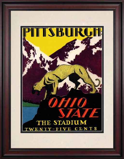 1930 Ohio State Buckeyes Vs. Pittsburgh Panthers 10.5x14 Framed Historic Football Print