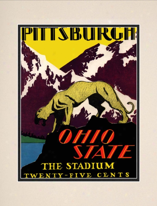 1930 Ohio State Buckeyes Vs. Pittsburgh Panthers 10.5x14 Matted Historiv Football Mark