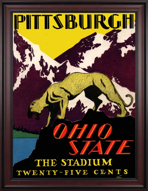 1930 Ohio State Buckeyes Vs. Pittsburgh Panthers 36 X 48 Framed Canvas Historic Football Print