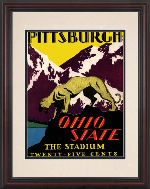 1930 Ohio State Buckeyes Vs. Pittsburgh Panthers 8.5 X 11 Framed Hsitoric Football Print