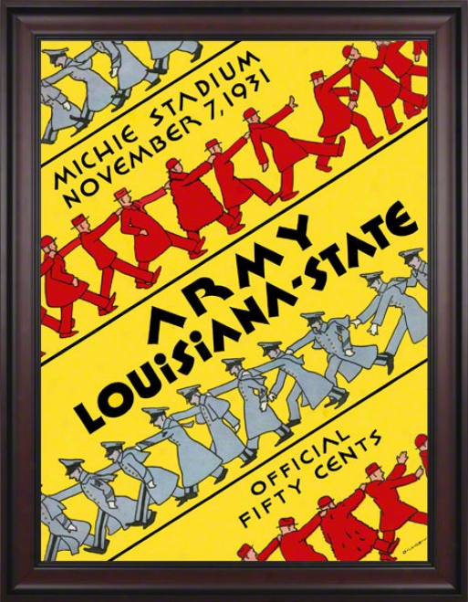 1931 Army Vs. Lsu 36 X 48 Framed Canvas Historic Football Print