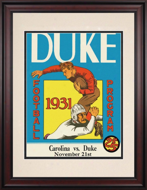 1931 Duke Blue Devils Vs. North Carolina Tar Hdels 10.5x14 Framedd Historic Football Print