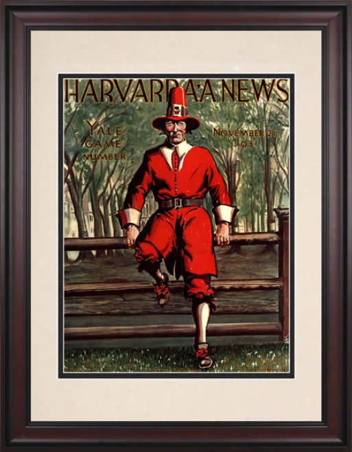 1931 Harvard Crimson Vs. Yale Bulldogs 10.5x14 Framed Historic Football Print